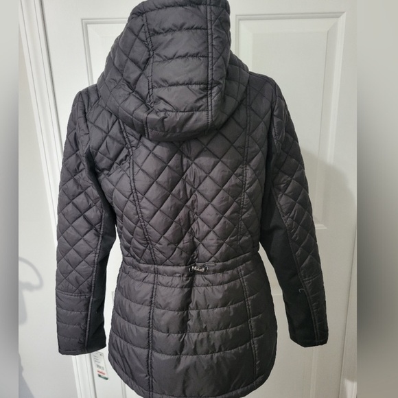 Sebby Diamond Quilted Black Hooded Puffy Jacket Quilted Coat NWT Size M - Picture 4 of 6